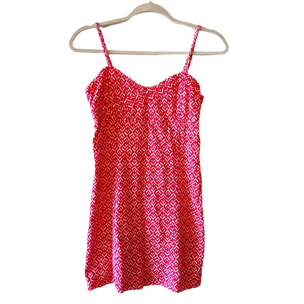 Free People | Red Eyelet Open Back Mini Dress